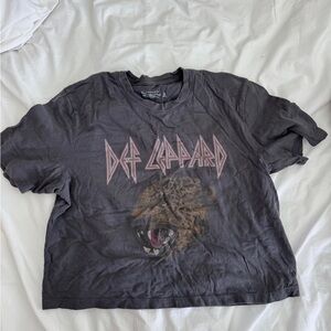 Abercrombie Cropped Relaxed Graphic Tee - Charcoal XS